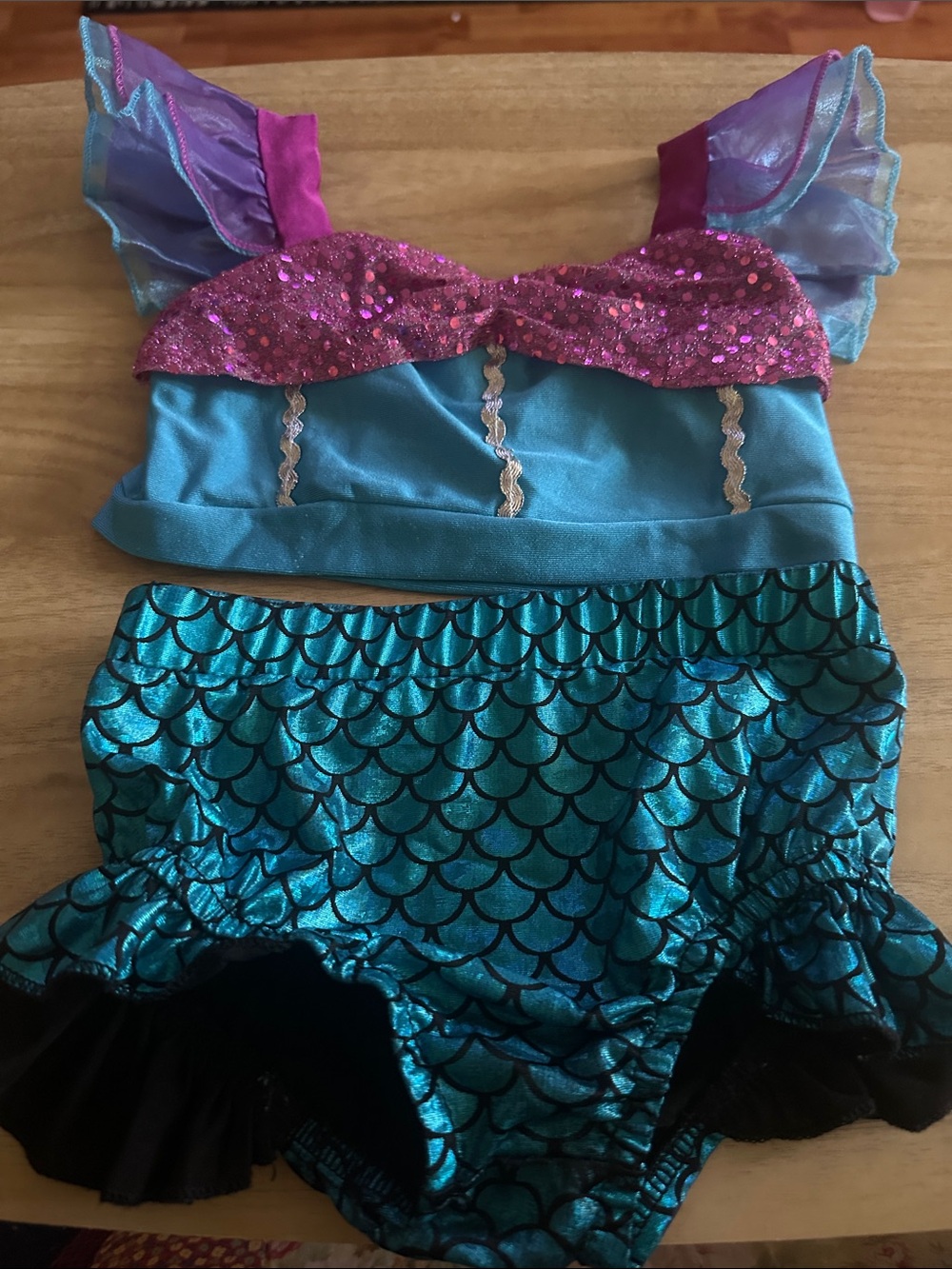 Girls Mermaid Costume Two-Piece - Pink & Teal